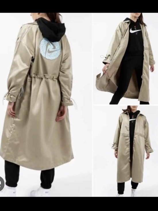 Nike Jackets & Blazers - ​NWOT Nike Sportswear Icon Clash Satin Long Jacket - "Mystic Stone"